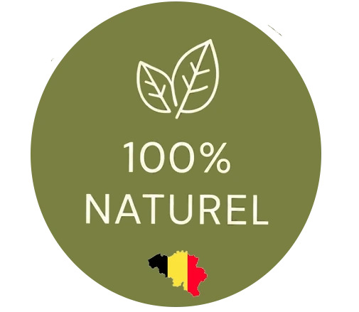 badge 100% naturel, avec drapeau belge